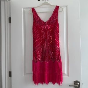 Hot pink flapper dress